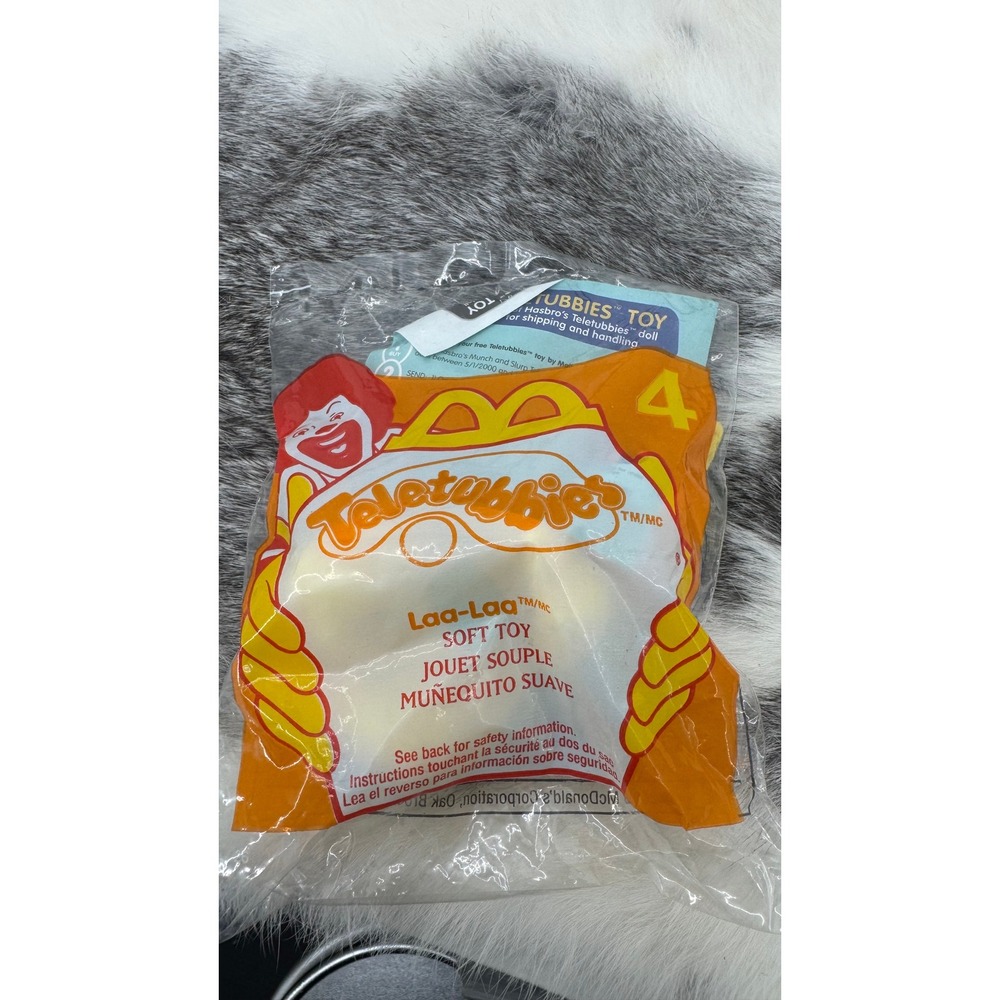 New 2000s Mcdonalds Teletubbies Lala plush hugger backpack clip happy meal toy